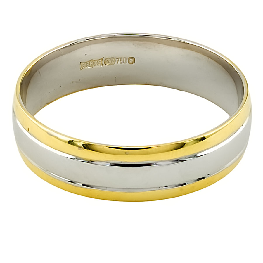 18ct gold 2 tone 5.8g Wedding Ring size X